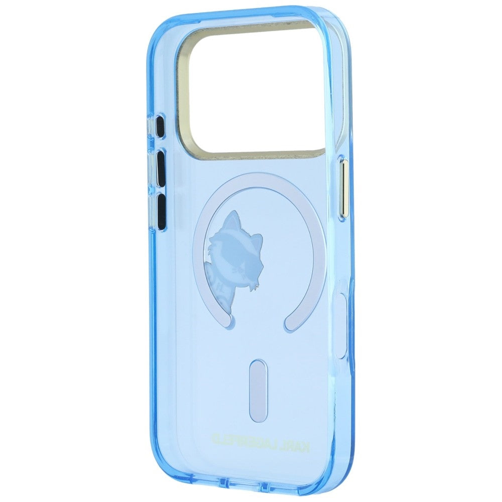 MagSafe Case for Apple iPhone 18 Pro / 17 Pro, Karl Lagerfeld, IML Peekaboo Print and Metal Frame, Blue