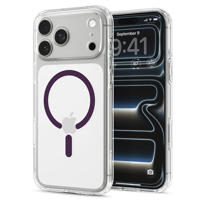 MagSafe Case for Apple iPhone 18 Pro / 17 Pro, Spigen, Ultra Hybrid, Transparent Burgundy ACS12335