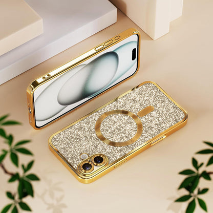 MagSafe Case for Apple iPhone 18 Pro / 17 Pro, Techsuit, Luxury Glitter, Dark Green