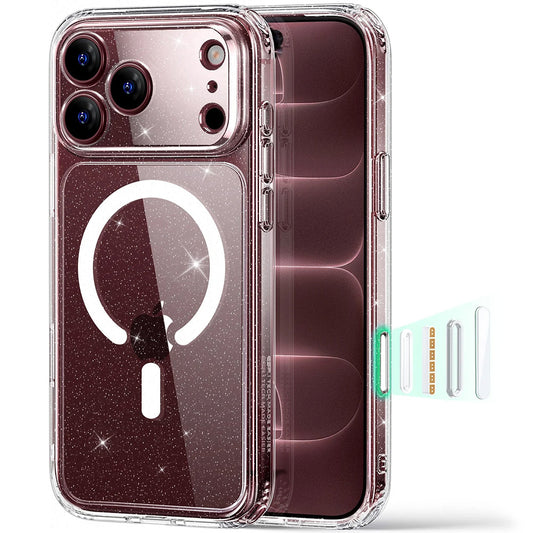 MagSafe Case for Apple iPhone 18 Pro, ESR, Classic Hybrid Shimmer, Transparent