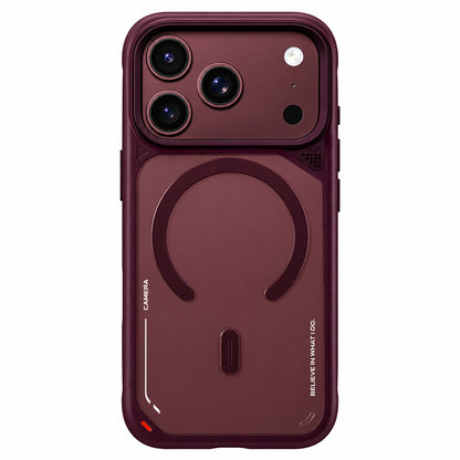 MagSafe Case for Apple iPhone 18 Pro Max / 17 Pro Max, Blueo, Heat Dissipation Stand, Satin Burgundy