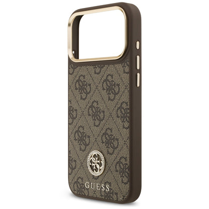 MagSafe Case for Apple iPhone 18 Pro Max / 17 Pro Max, Guess, 4G Strass Logo, Brown