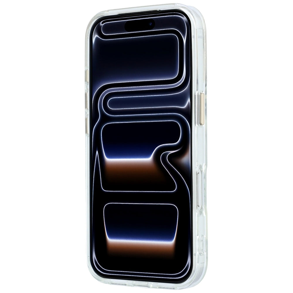 MagSafe Case for Apple iPhone 18 Pro Max / 17 Pro Max, Guess, Ring Stand Script Metal Logo, Transparent