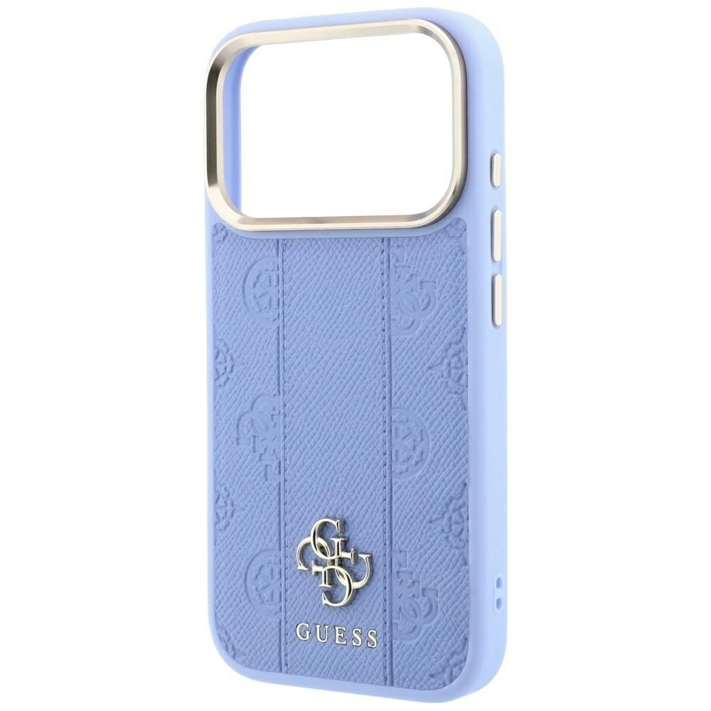 MagSafe Case for Apple iPhone 18 Pro Max / 17 Pro Max, Guess, Stripe Peony 4G, Blue