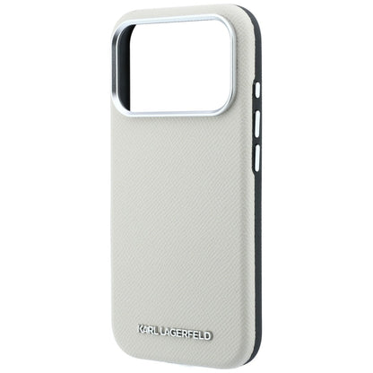 MagSafe Case for Apple iPhone 18 Pro Max / 17 Pro Max, Karl Lagerfeld, Grained Elongated Logo, Beige