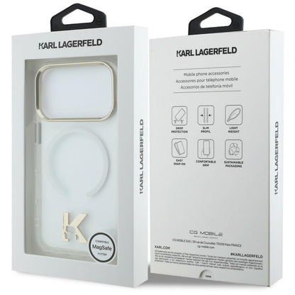 MagSafe Case for Apple iPhone 18 Pro Max / 17 Pro Max, Karl Lagerfeld, IML Karl Head Logo, Transparent