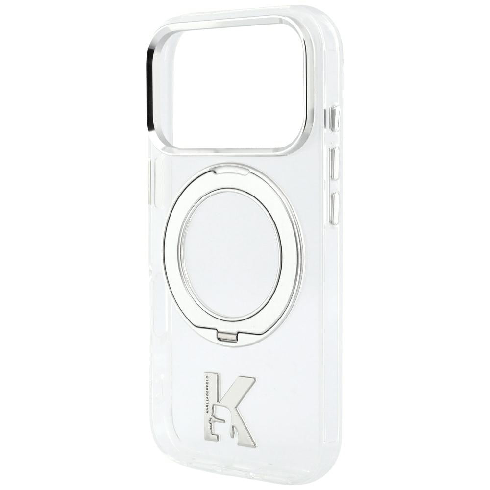 MagSafe Case for Apple iPhone 18 Pro Max / 17 Pro Max, Karl Lagerfeld, IML Ring Stand Kameo Metal, Transparent