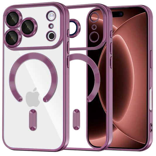 MagSafe Case for Apple iPhone 18 Pro Max / 17 Pro Max, Techsuit, Luxury Crystal, Dark Burgundy