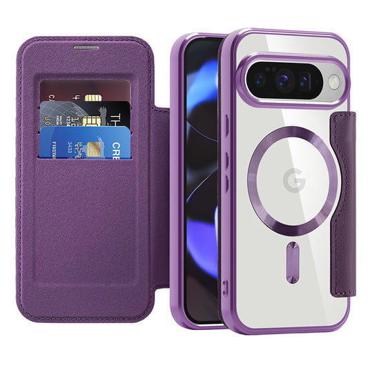 MagSafe Case for Google Pixel 10 Pro / 10, Techsuit, SmartMag Book, Purple