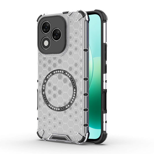 MagSafe Case for Honor 400 Lite, Techsuit, HoneyComb Shield, White