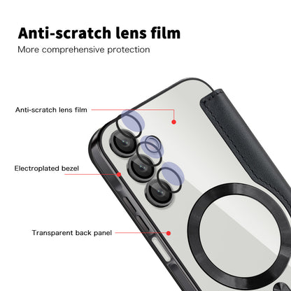 MagSafe Case for Samsung Galaxy A15 5G A156 / A15 A155, Techsuit, SmartMag Book, Black