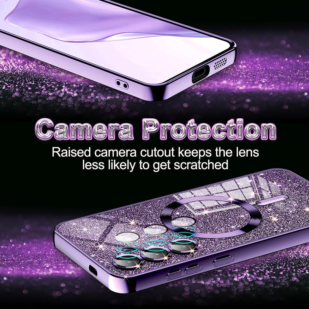 MagSafe Case for Samsung Galaxy A16 5G A166 / A16 4G A165, Techsuit, Luxury Glitter, Dark Green