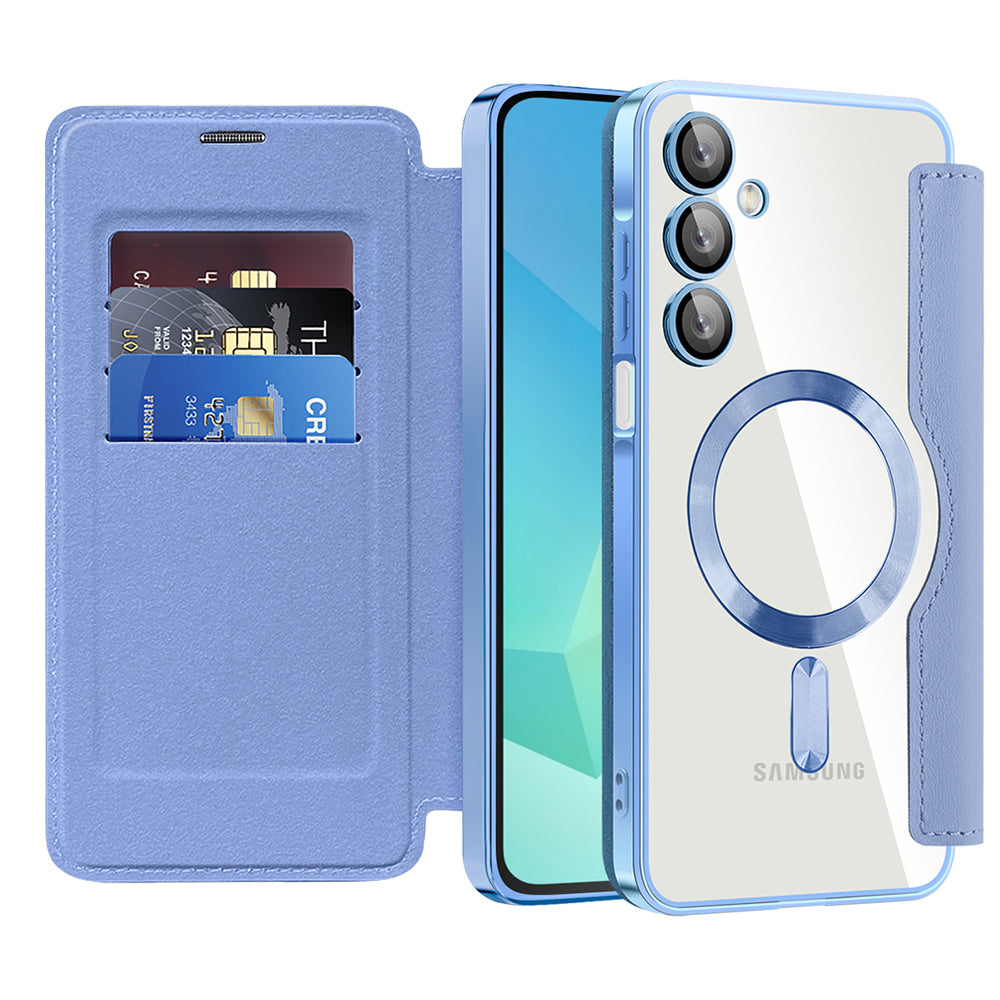 MagSafe Case for Samsung Galaxy A16 5G A166 / A16 4G A165, Techsuit, SmartMag Book, Blue
