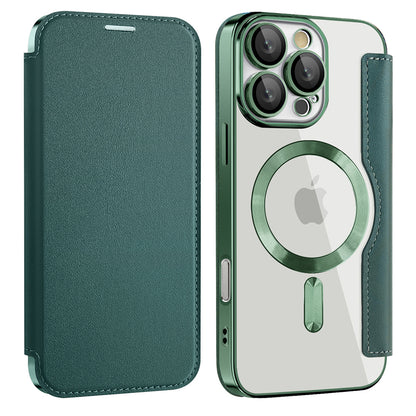 MagSafe Case for Samsung Galaxy A17 5G, Techsuit, SmartMag Book, Green