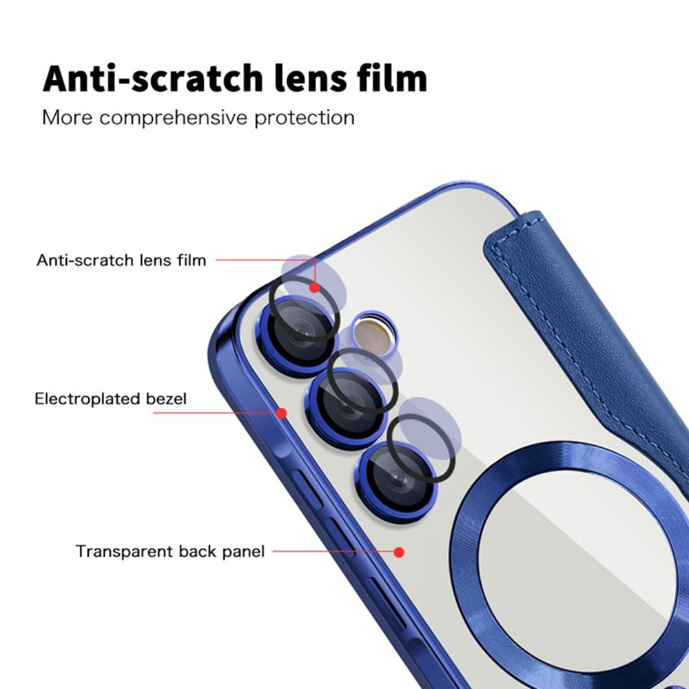 MagSafe Case for Samsung Galaxy A35 5G A356, Techsuit, SmartMag Book, Blue