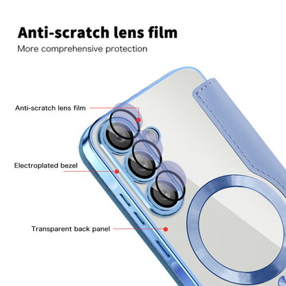 MagSafe Case for Samsung Galaxy A36 A366, Techsuit, SmartMag Book, Blue