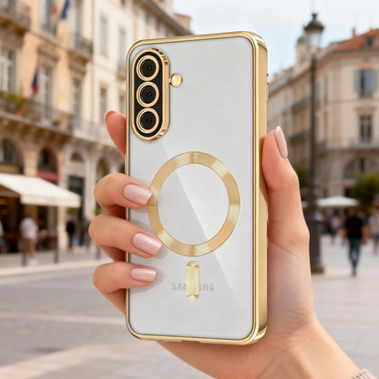 MagSafe Case for Samsung Galaxy A37 5G, Techsuit, Luxury Crystal, Gold