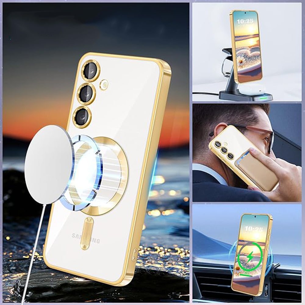 MagSafe Case for Samsung Galaxy A55 5G A556, Techsuit, Luxury Crystal, Light Purple