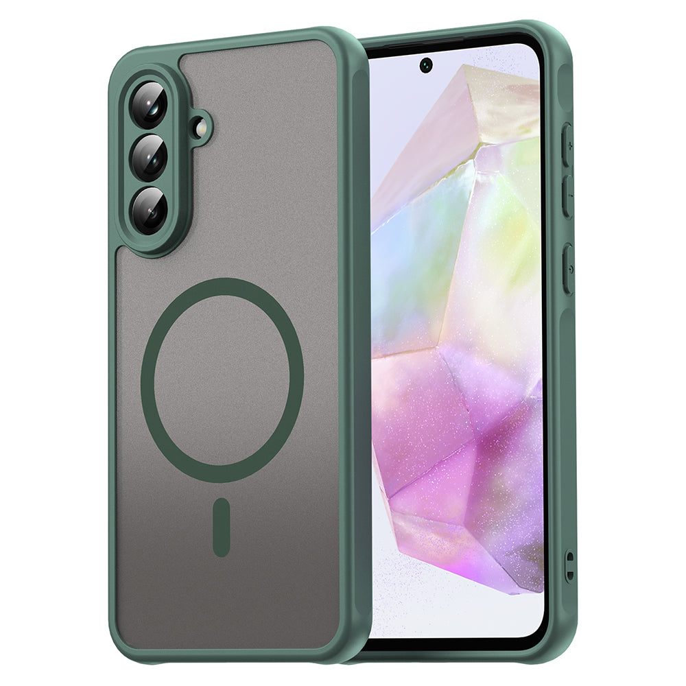 MagSafe Case for Samsung Galaxy A56 A566, Techsuit, HaloFrost II, Green
