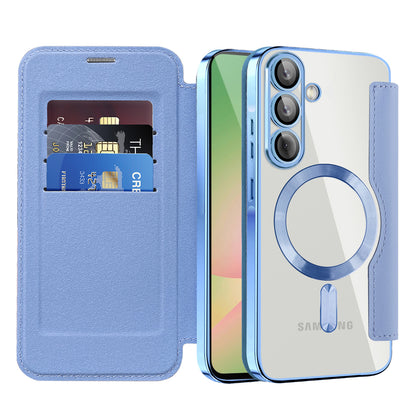 MagSafe Case for Samsung Galaxy A56 A566, Techsuit, SmartMag Book, Blue