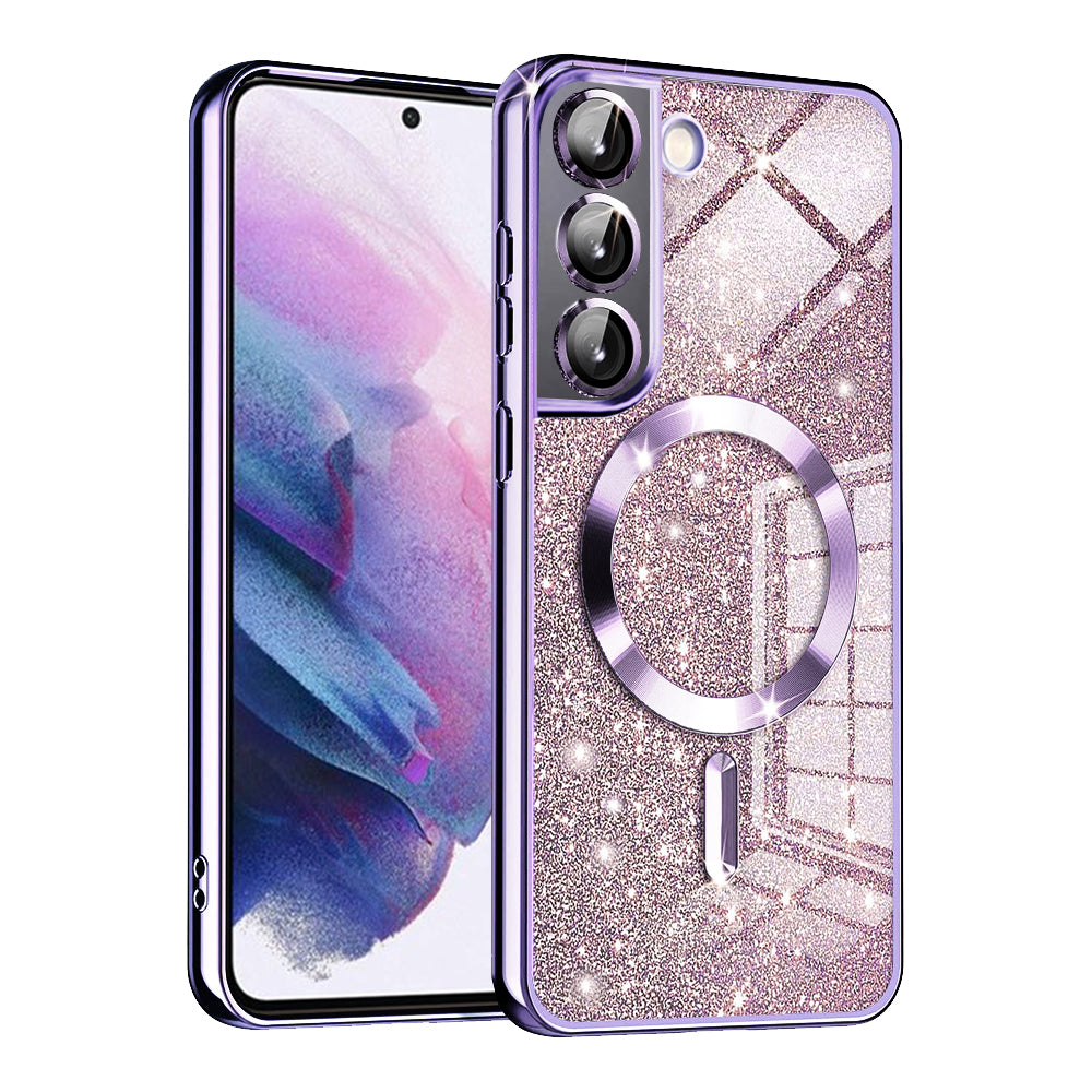 MagSafe Case for Samsung Galaxy S21 5G G991, Techsuit, Luxury Glitter, Light Purple