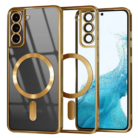 MagSafe Case for Samsung Galaxy S22 5G S901, Techsuit, Luxury Crystal, Gold