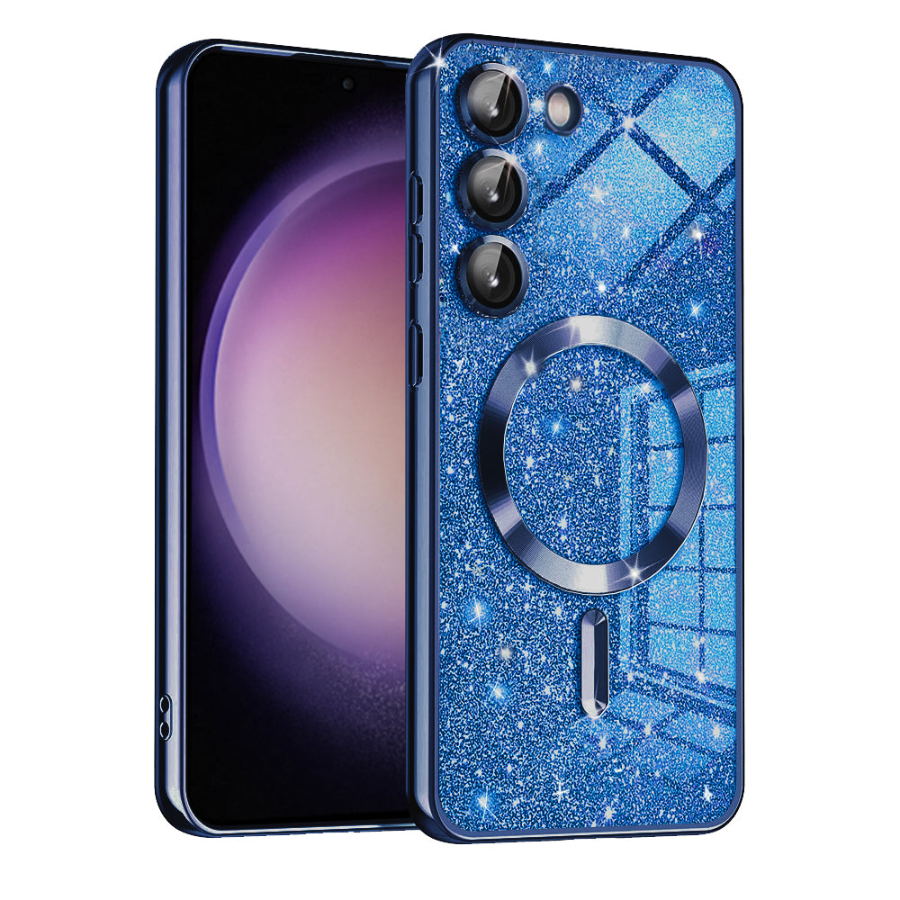 MagSafe Case for Samsung Galaxy S23+ S916, Techsuit, Luxury Glitter, Dark Blue