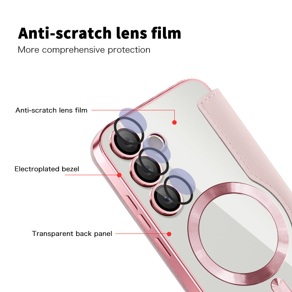 MagSafe Case for Samsung Galaxy S23 S911, Techsuit, SmartMag Book, Pink