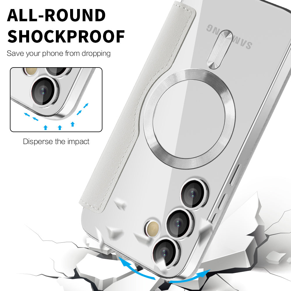 MagSafe Case for Samsung Galaxy S24+ S926, Techsuit, SmartMag Book, Gray