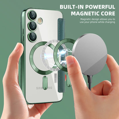 MagSafe Case for Samsung Galaxy S24 S921, Techsuit, SmartMag Book, Green
