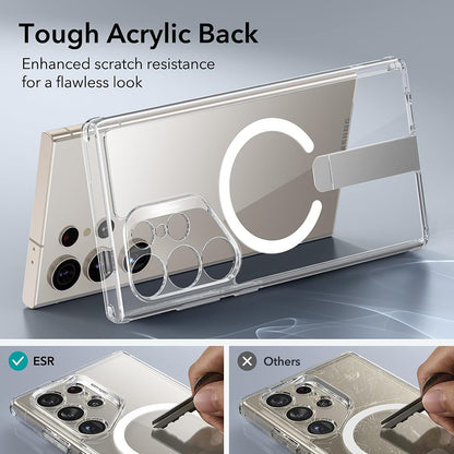 MagSafe Case for Samsung Galaxy S24 Ultra S928, ESR, Boost Flickstand, Transparent
