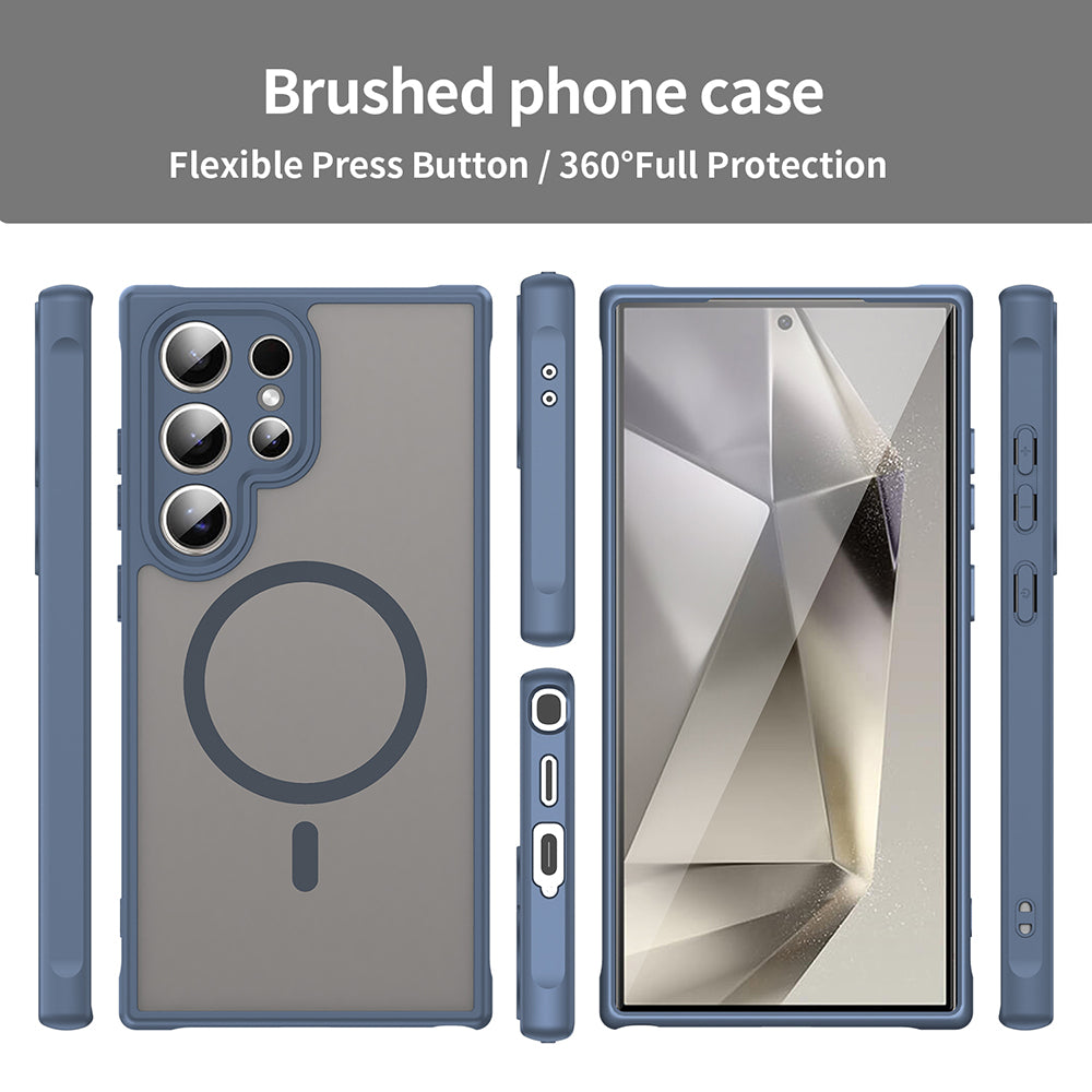 MagSafe Case for Samsung Galaxy S24 Ultra S928, Techsuit, HaloFrost II, Navy Blue