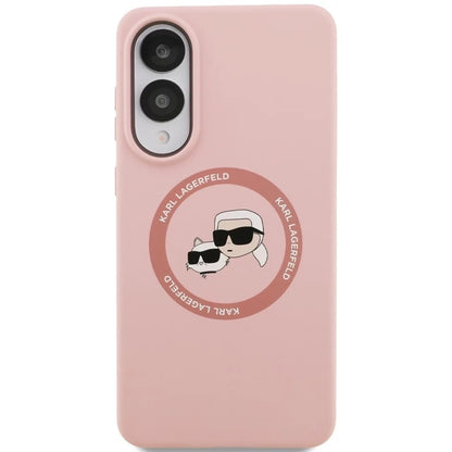 MagSafe Case for Samsung Galaxy S25 Edge S937, Karl Lagerfeld, Silicone Double Heads, Pink