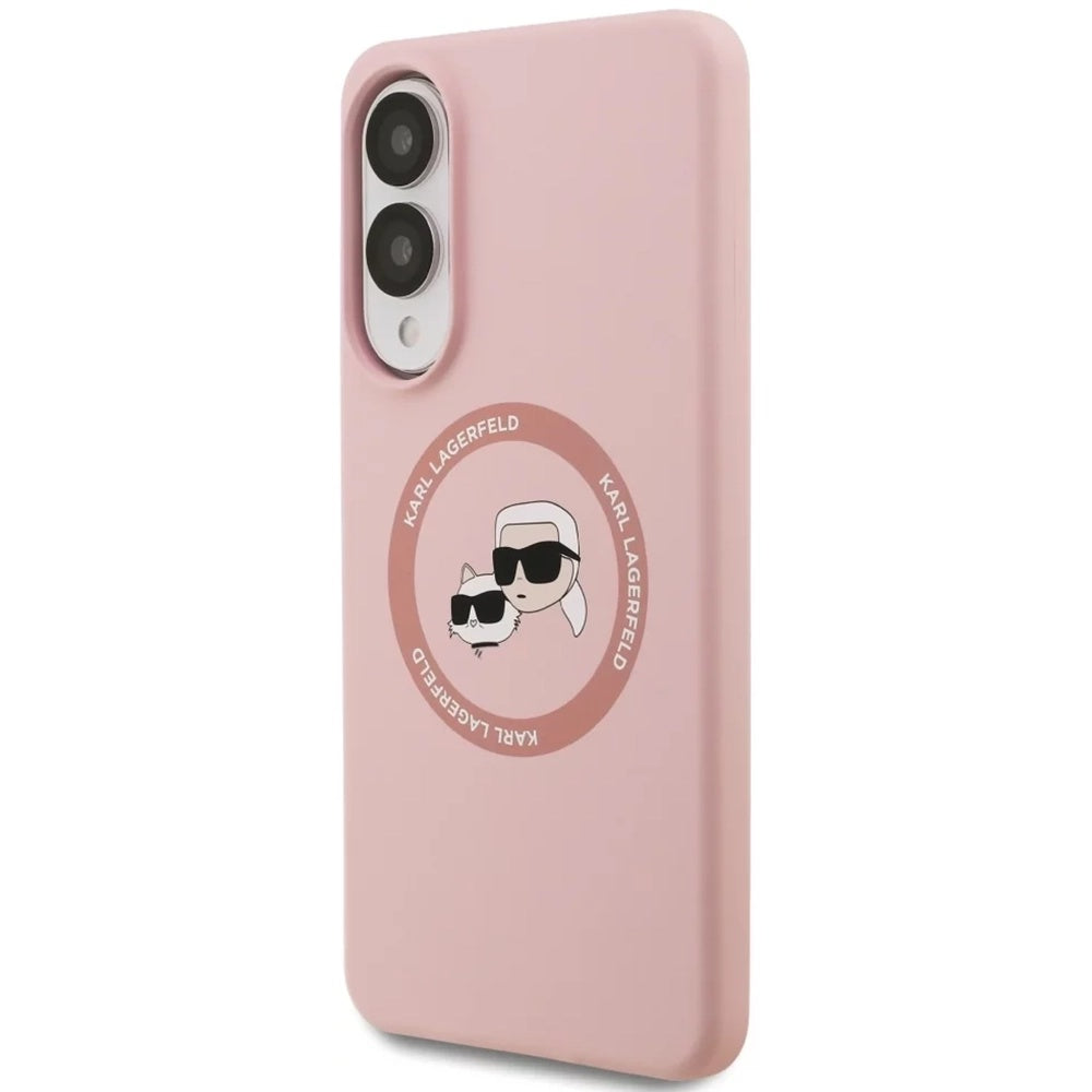 MagSafe Case for Samsung Galaxy S25 Edge S937, Karl Lagerfeld, Silicone Double Heads, Pink