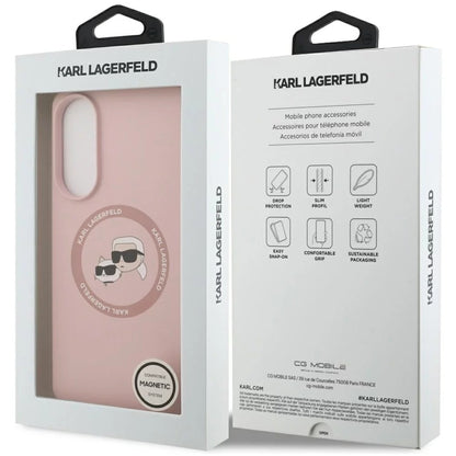 MagSafe Case for Samsung Galaxy S25 Edge S937, Karl Lagerfeld, Silicone Double Heads, Pink