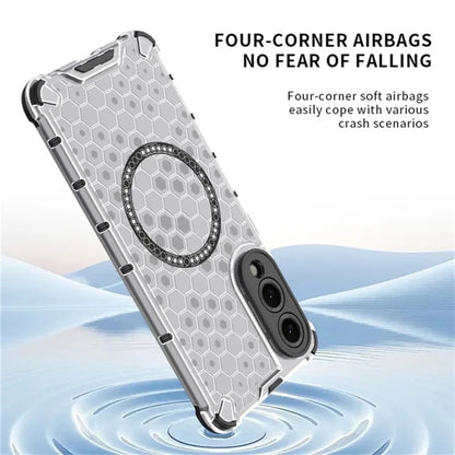 MagSafe Case for Samsung Galaxy S25 Edge S937, Techsuit, HoneyComb Shield, White
