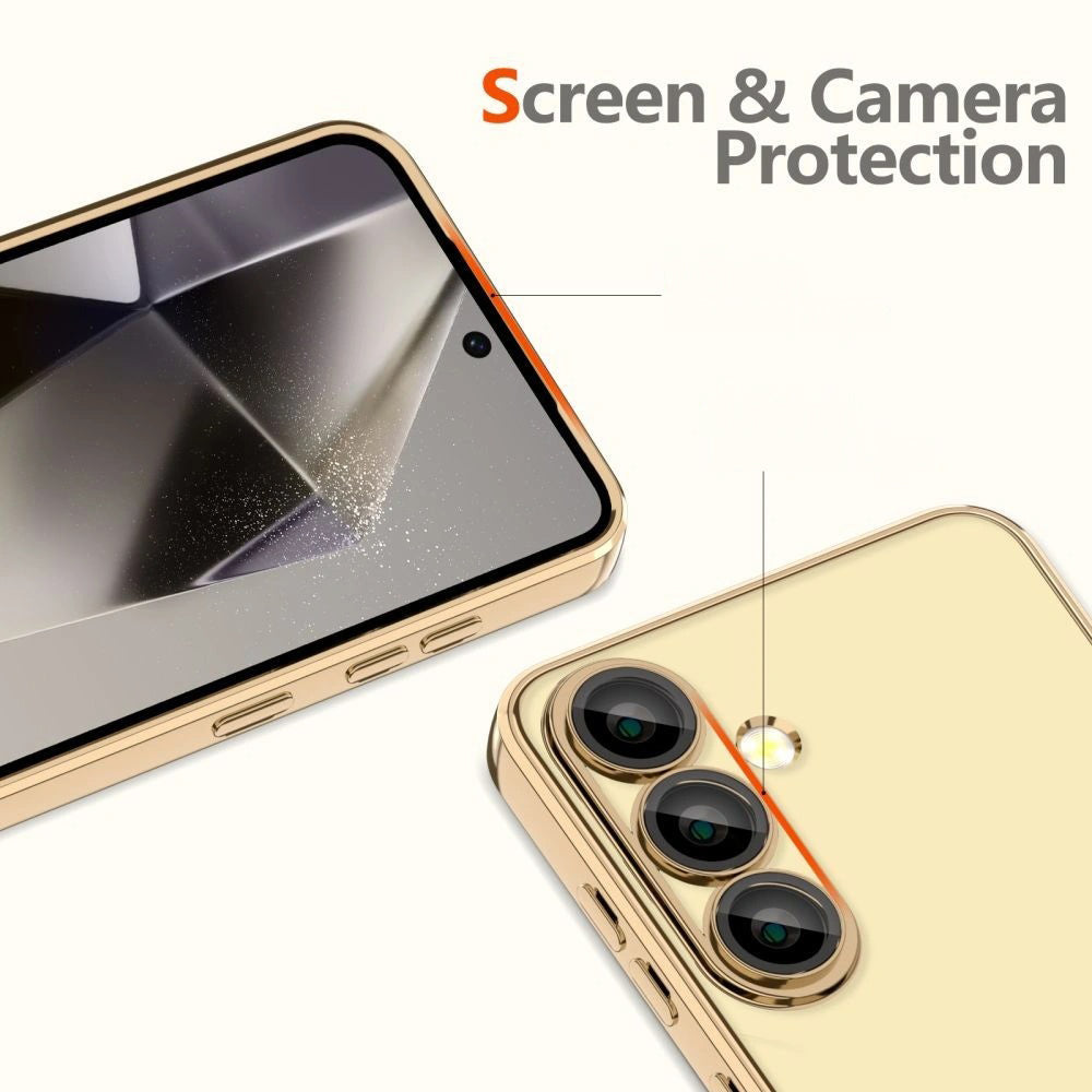 MagSafe Case for Samsung Galaxy S25 Edge S937, Techsuit, Luxury Crystal, Gold