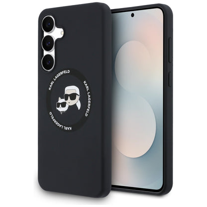 MagSafe Case for Samsung Galaxy S25 FE, Karl Lagerfeld, Silicone Karl & Choupette's Heads, Black