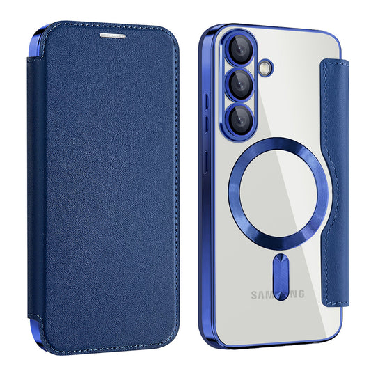 MagSafe Case for Samsung Galaxy S25+ S936, Techsuit, SmartMag Book, Blue