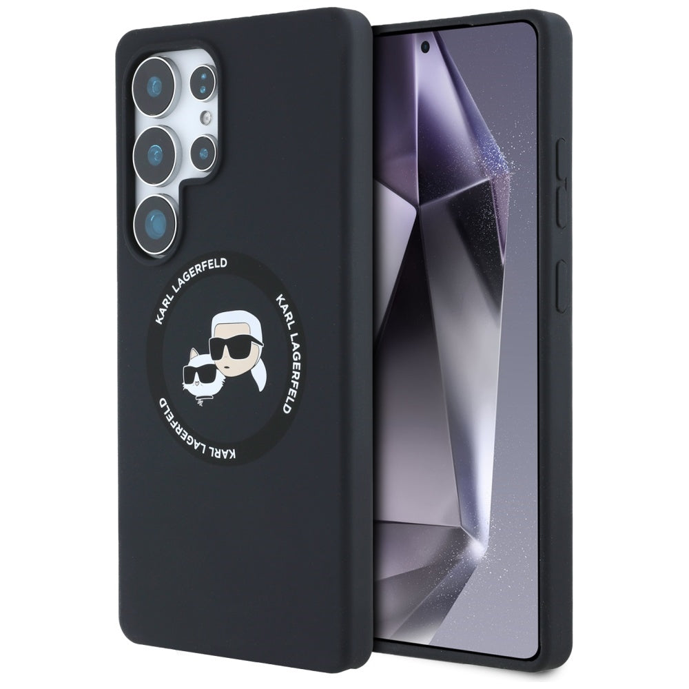 MagSafe Case for Samsung Galaxy S25 Ultra S938, Karl Lagerfeld, Silicone Double Heads, Black