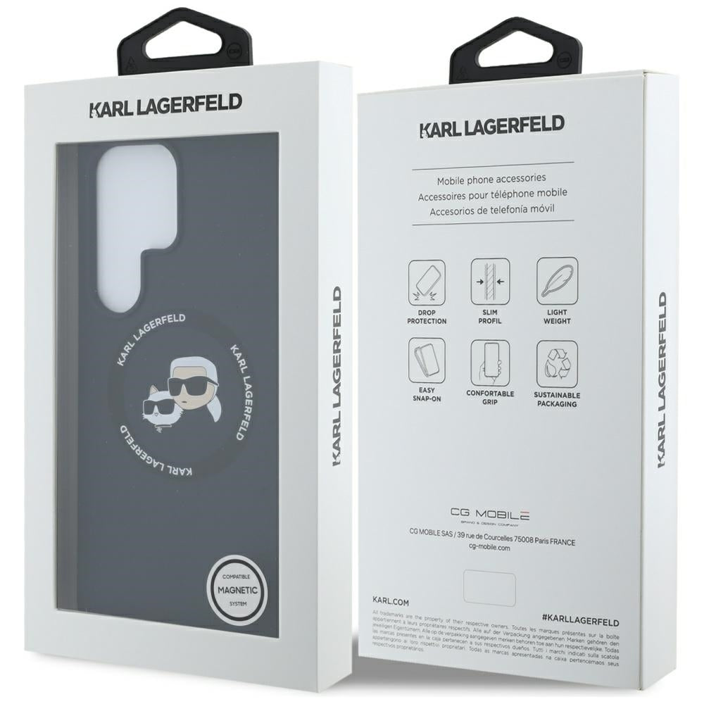 MagSafe Case for Samsung Galaxy S25 Ultra S938, Karl Lagerfeld, Silicone Double Heads, Black