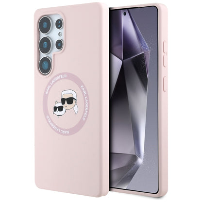MagSafe Case for Samsung Galaxy S25 Ultra S938, Karl Lagerfeld, Silicone Double Heads, Pink