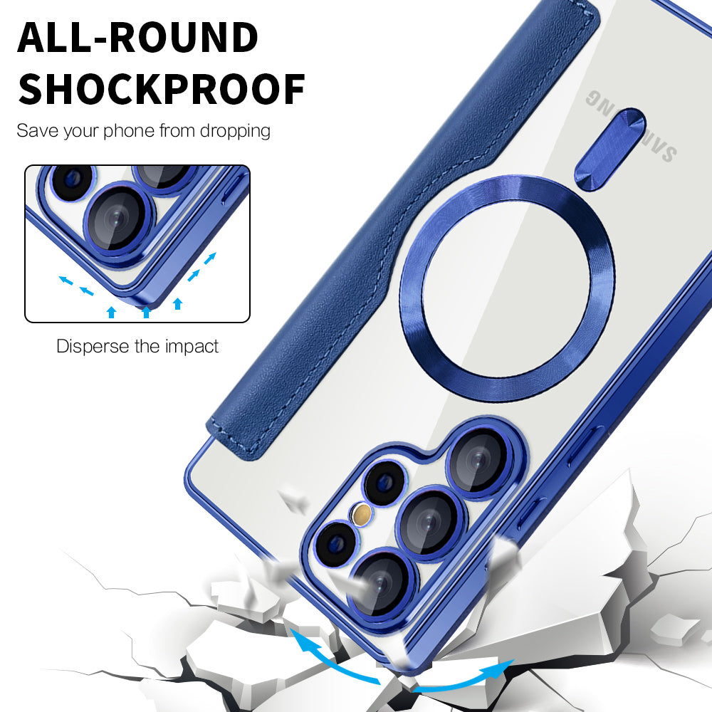 MagSafe Case for Samsung Galaxy S25 Ultra S938, Techsuit, SmartMag Book, Blue