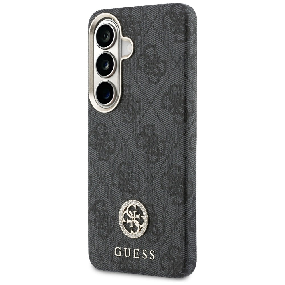 MagSafe Case for Samsung Galaxy S26 S942, Guess, Rhinestone Round Logo, Black