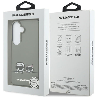 MagSafe Case for Samsung Galaxy S26 S942, Karl Lagerfeld, IML Karl & Choupette Peekaboo Logo, Black