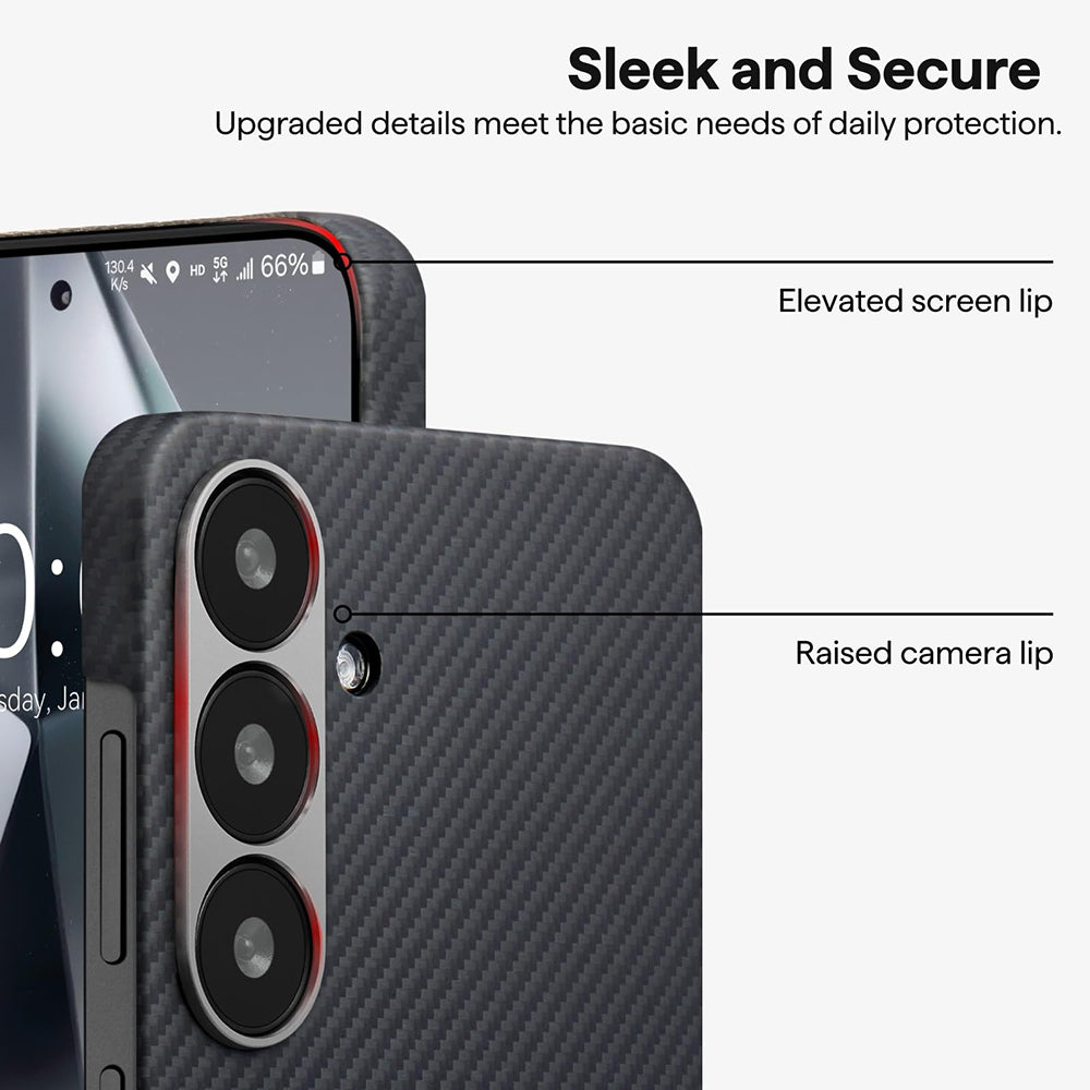 MagSafe Case for Samsung Galaxy S26 S942, Techsuit, Aramid Fiber, Black