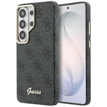 MagSafe Case for Samsung Galaxy S26 Ultra S948, Guess, 4G Script Logo, Black