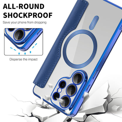 MagSafe Case for Samsung Galaxy S26 Ultra, Techsuit, SmartMag Book, Blue