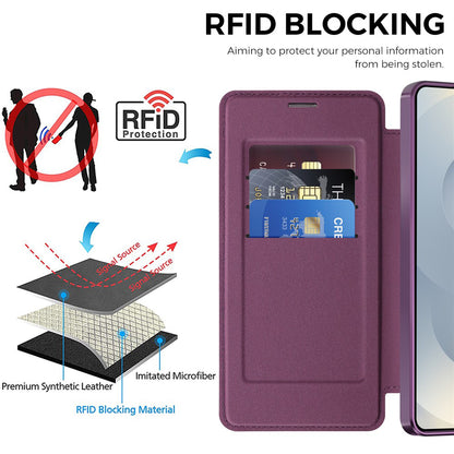 MagSafe Case for Samsung Galaxy S26 Ultra, Techsuit, SmartMag Book, Purple