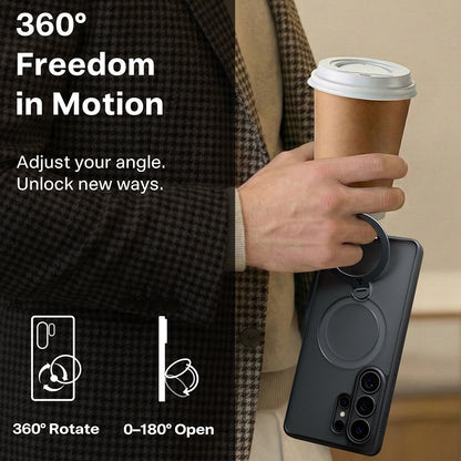 MagSafe Case for Samsung Galaxy S26 Ultra, Torras, Ostand Spin, Transparent